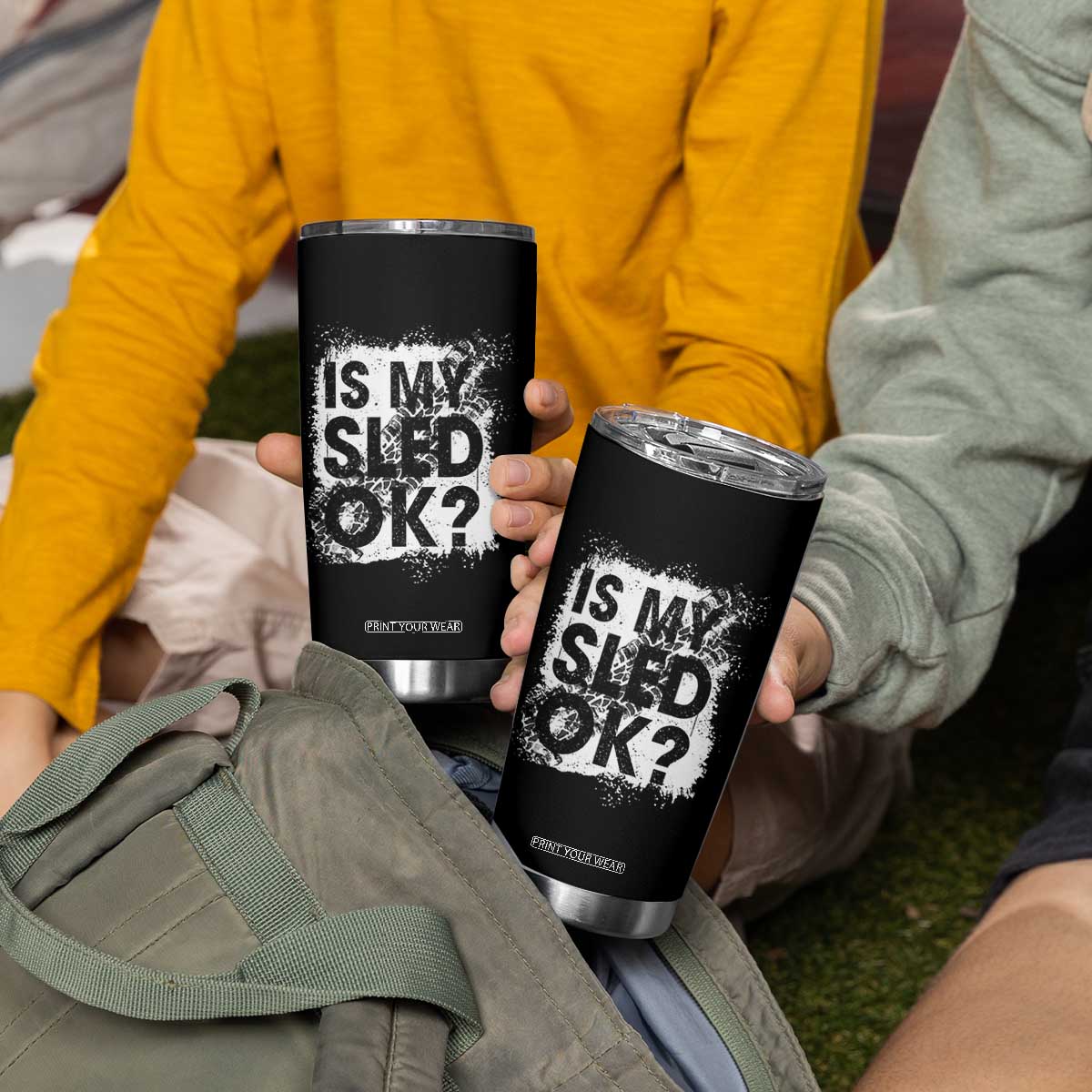 Funny Snowmobile Tumbler Cup Is My Sled Ok Winter Sport Snowmobile Track TS11 Print Your Wear