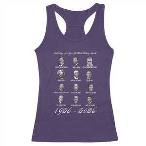 Celebrating 100 Years Of Black History Month 1926 2026 Racerback Tank Top Black Leaders TS11 Purple Print Your Wear