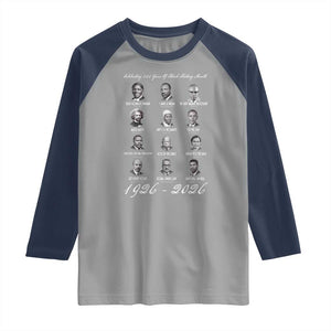 Celebrating 100 Years Of Black History Month 1926 2026 Raglan Shirt Black Leaders TS11 Sport Gray Navy Print Your Wear