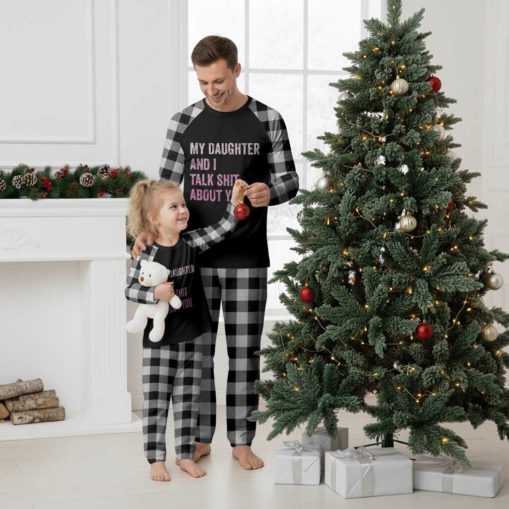 Funny My Daughter And I Talk Shit About You Plaid Pajama Set Girl Mom TS11 White Plaid Print Your Wear