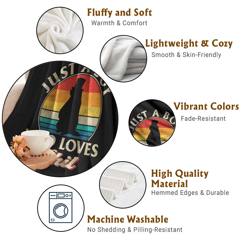 Funny Just A Boy Who Loves Phil Groundhog Throw Blanket Punxsy Woodchuck Day Lover TS11 Print Your Wear