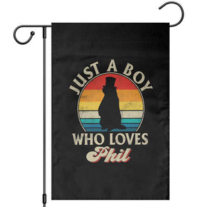 Funny Just A Boy Who Loves Phil Groundhog Garden Flag Punxsy Woodchuck Day Lover TS11 Black Print Your Wear