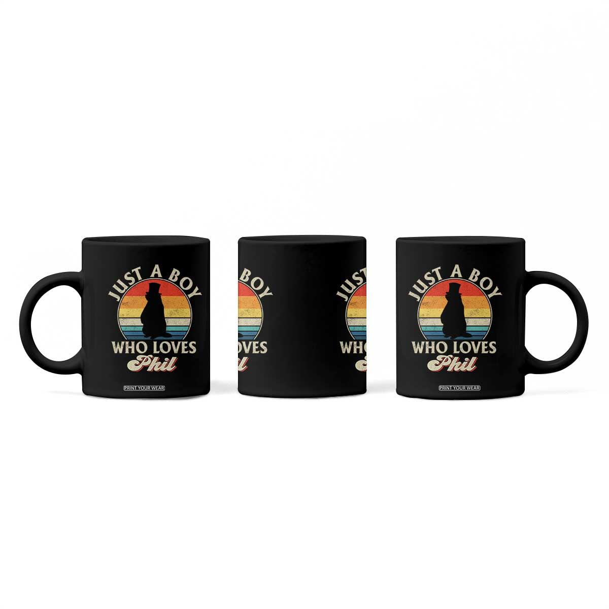 Funny Just A Boy Who Loves Phil Groundhog Coffee Mug Punxsy Woodchuck Day Lover TS11 Print Your Wear