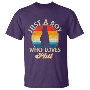 Funny Just A Boy Who Loves Phil Groundhog T Shirt Punxsy Woodchuck Day Lover TS11 Purple Print Your Wear