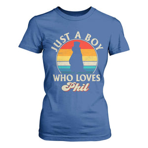 Funny Just A Boy Who Loves Phil Groundhog T Shirt For Women Punxsy Woodchuck Day Lover TS11 Royal Blue Print Your Wear