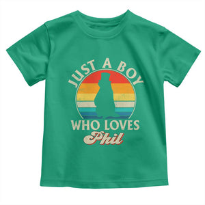 Funny Just A Boy Who Loves Phil Groundhog Toddler T Shirt Punxsy Woodchuck Day Lover TS11 Irish Green Print Your Wear