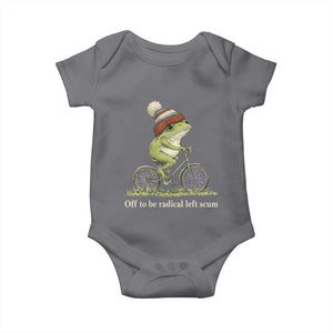 Off To Be Radical Left Scum Baby Onesie Funny Frog Resistance TS11 Charcoal Print Your Wear