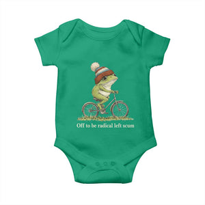 Off To Be Radical Left Scum Baby Onesie Funny Frog Resistance TS11 Irish Green Print Your Wear