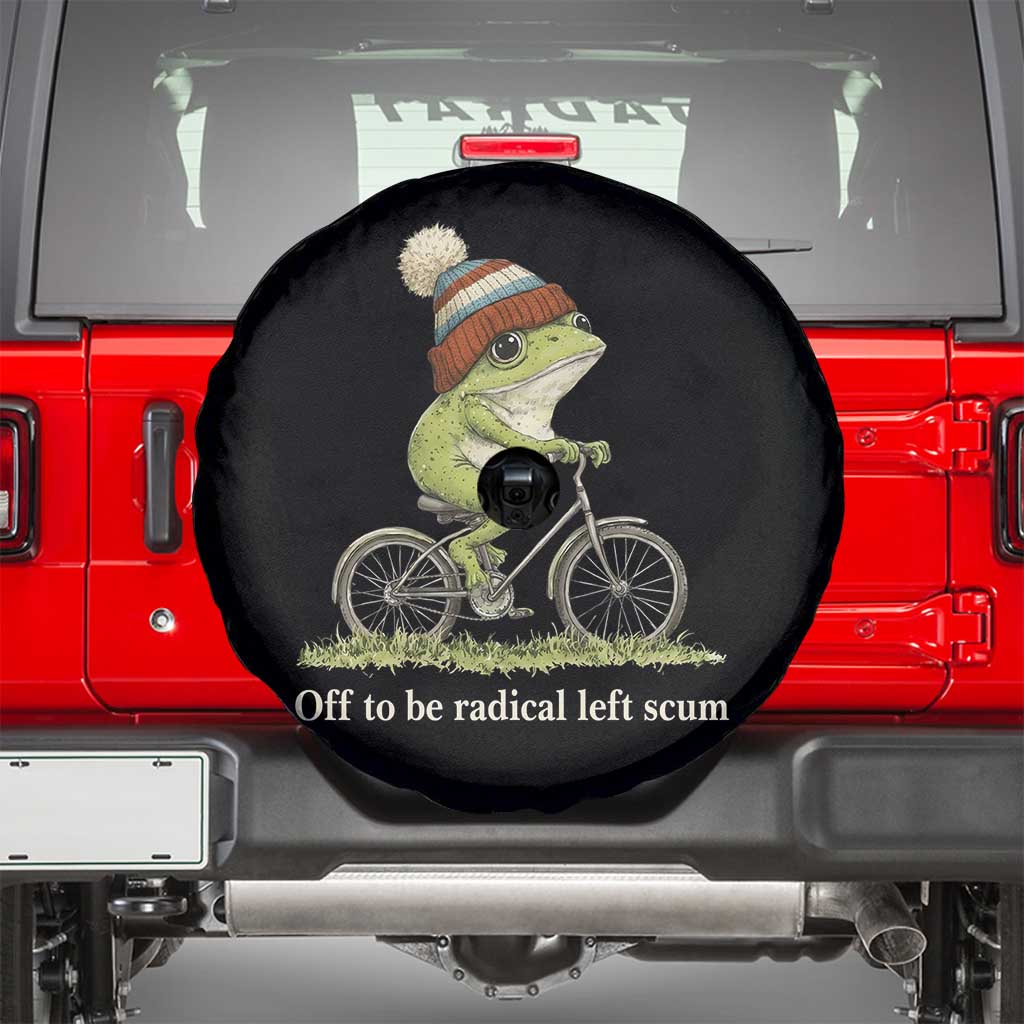 Off To Be Radical Left Scum Spare Tire Cover Funny Frog Resistance TS11 Black Print Your Wear