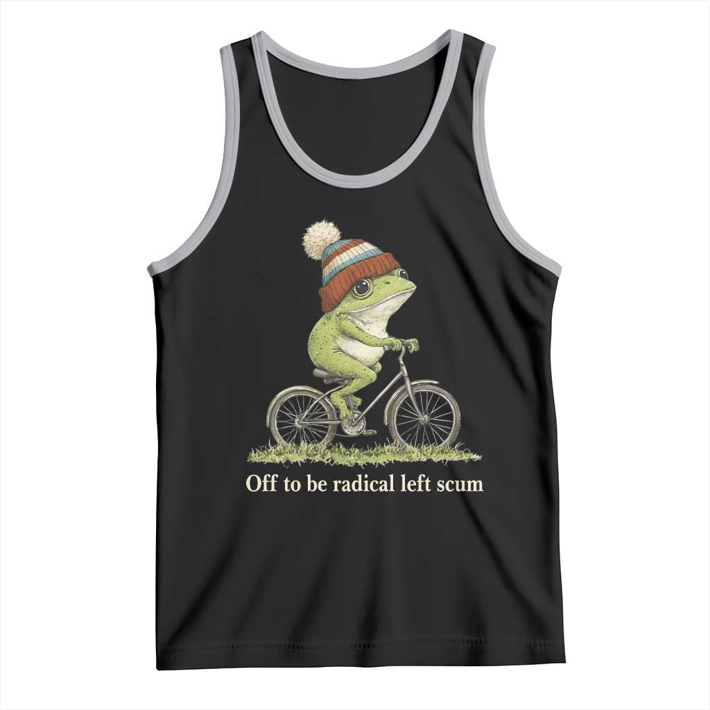 Off To Be Radical Left Scum Tank Top Funny Frog Resistance TS11 Black Athletic Heather Print Your Wear