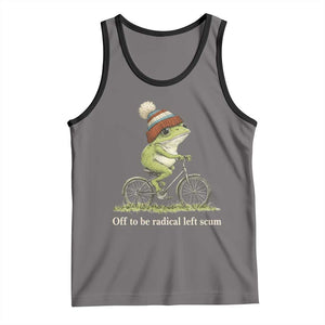 Off To Be Radical Left Scum Tank Top Funny Frog Resistance TS11 Deep Heather Black Print Your Wear