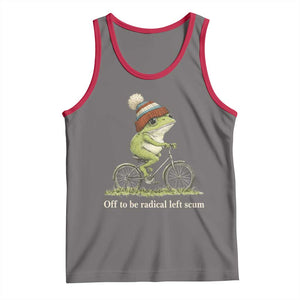 Off To Be Radical Left Scum Tank Top Funny Frog Resistance TS11 Deep Heather Red Print Your Wear
