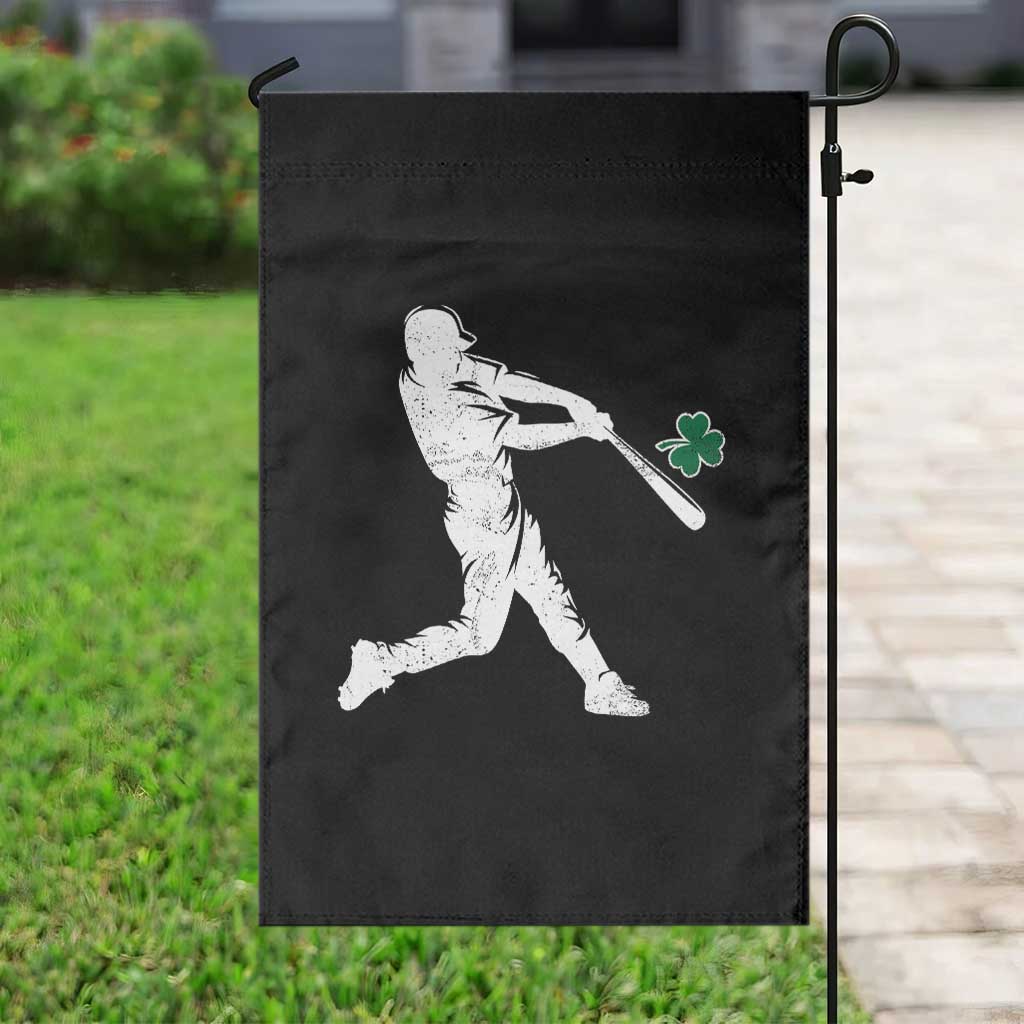 St Patricks Day Baseball Batter Silhouette Shamrock Garden Flag TS11 Print Your Wear