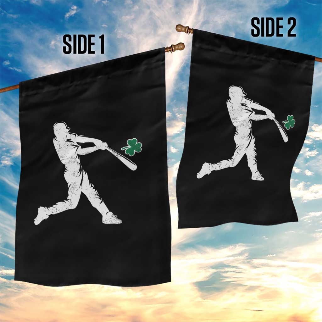 St Patricks Day Baseball Batter Silhouette Shamrock Garden Flag TS11 Print Your Wear