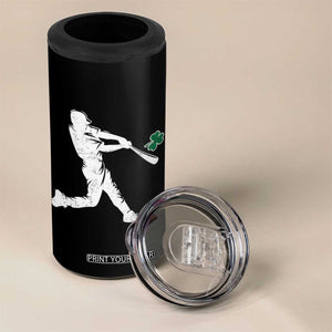 St Patricks Day Baseball Batter Silhouette Shamrock 4 in 1 Can Cooler Tumbler TS11 Print Your Wear