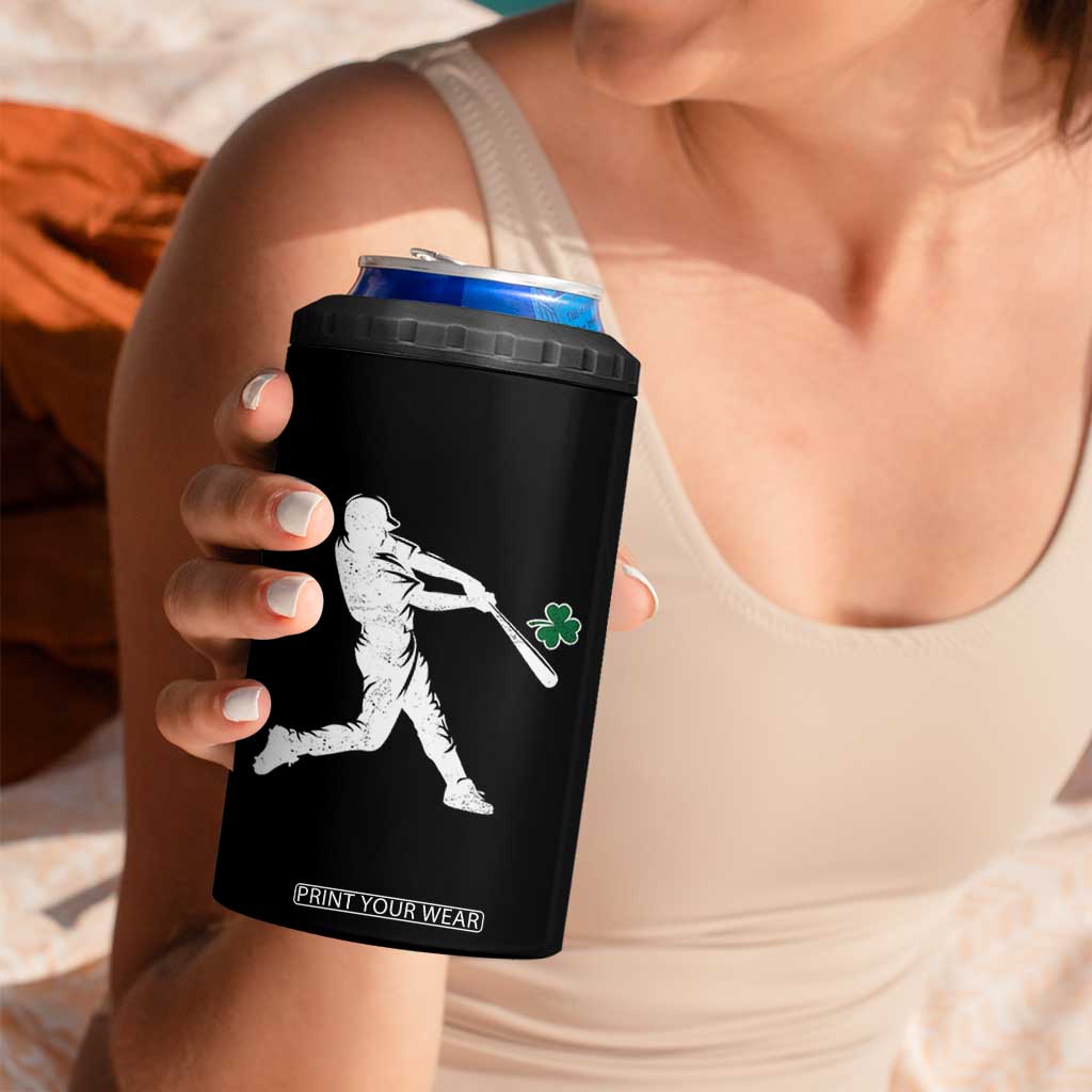 St Patricks Day Baseball Batter Silhouette Shamrock 4 in 1 Can Cooler Tumbler TS11 Print Your Wear