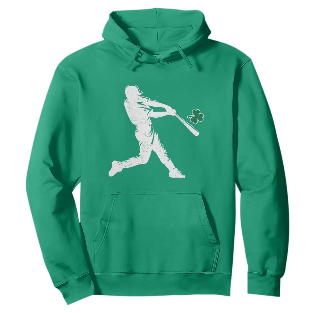 St Patricks Day Baseball Batter Silhouette Shamrock Hoodie TS11 Irish Green Print Your Wear