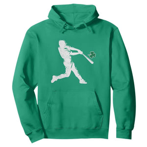 St Patricks Day Baseball Batter Silhouette Shamrock Hoodie TS11 Irish Green Print Your Wear