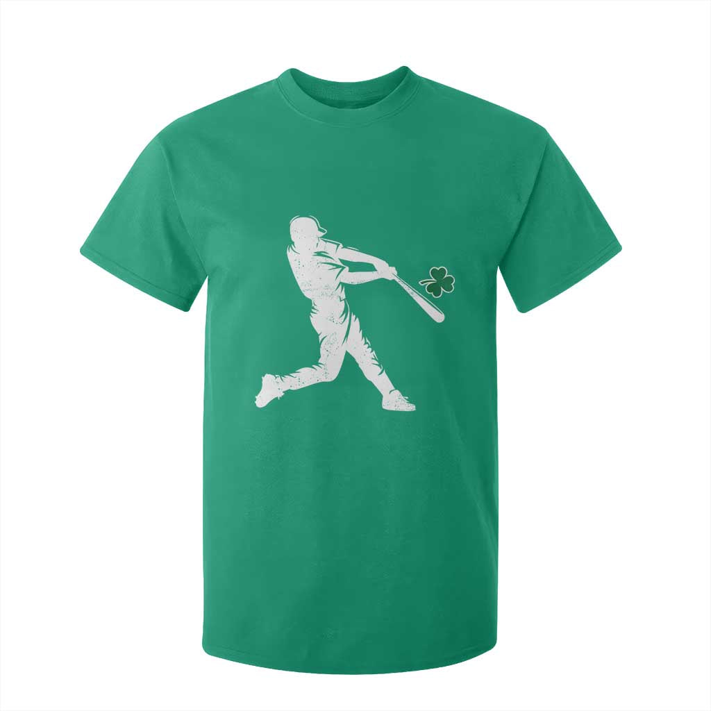 St Patricks Day Baseball Batter Silhouette Shamrock T Shirt For Kid TS11 Irish Green Print Your Wear
