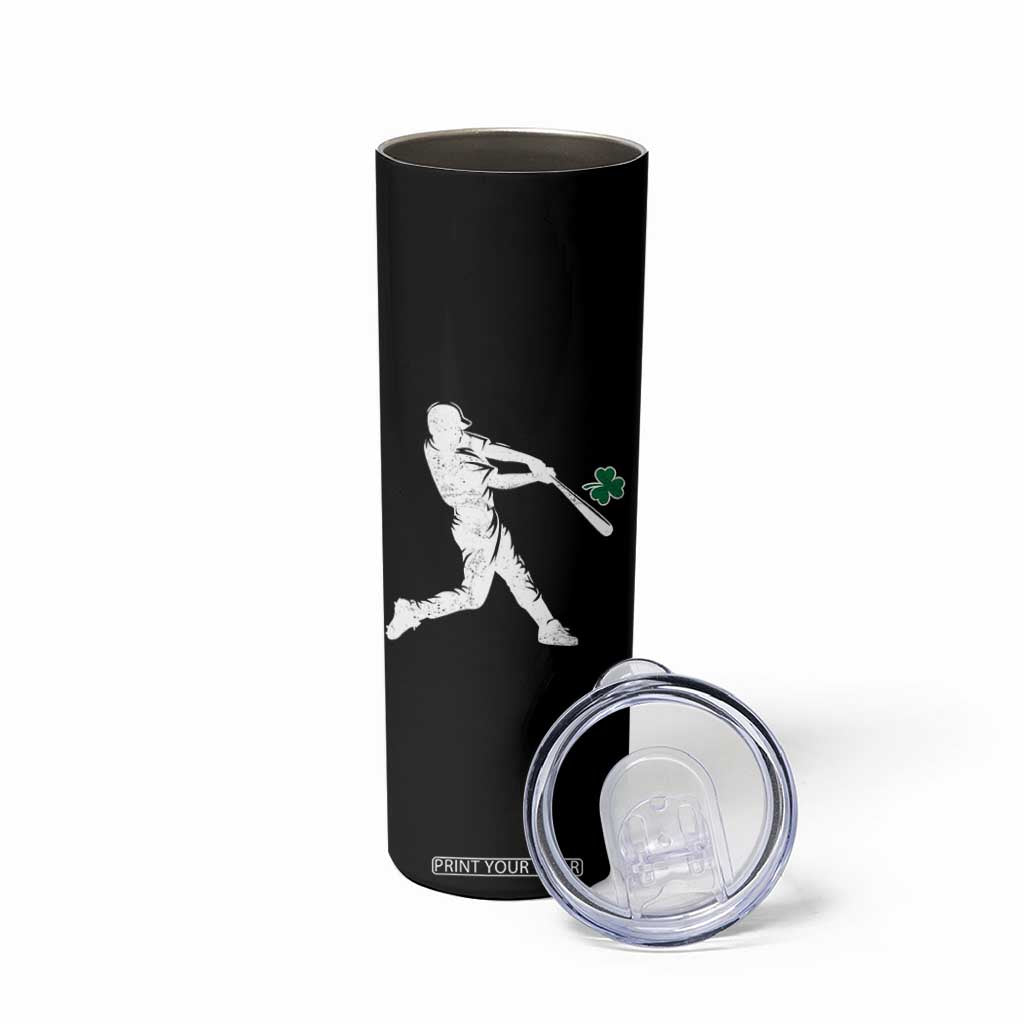 St Patricks Day Baseball Batter Silhouette Shamrock Skinny Tumbler TS11 Print Your Wear