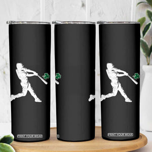St Patricks Day Baseball Batter Silhouette Shamrock Skinny Tumbler TS11 Print Your Wear