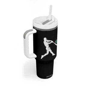 St Patricks Day Baseball Batter Silhouette Shamrock Tumbler With Handle TS11 Print Your Wear