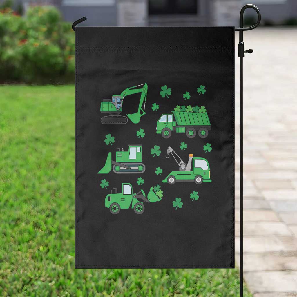 Funny St Patricks Day Construction Trucks Irish Shamrock Garden Flag TS11 Print Your Wear