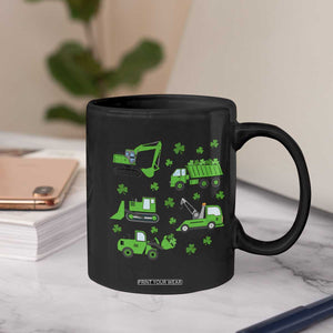 Funny St Patricks Day Construction Trucks Irish Shamrock Coffee Mug TS11 Print Your Wear