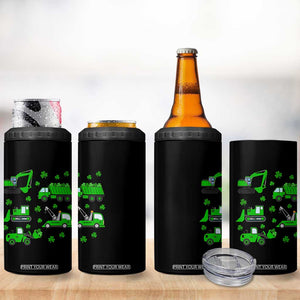 Funny St Patricks Day Construction Trucks Irish Shamrock 4 in 1 Can Cooler Tumbler TS11 Print Your Wear