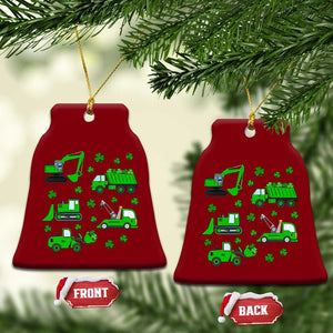 Funny St Patricks Day Construction Trucks Irish Shamrock Ceramic Ornament TS11 Print Your Wear