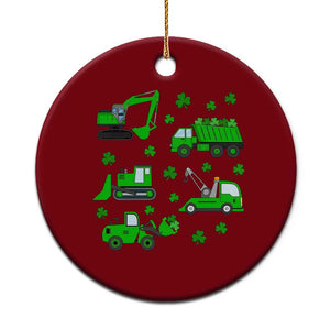 Funny St Patricks Day Construction Trucks Irish Shamrock Ceramic Ornament TS11 1pc Red Print Your Wear