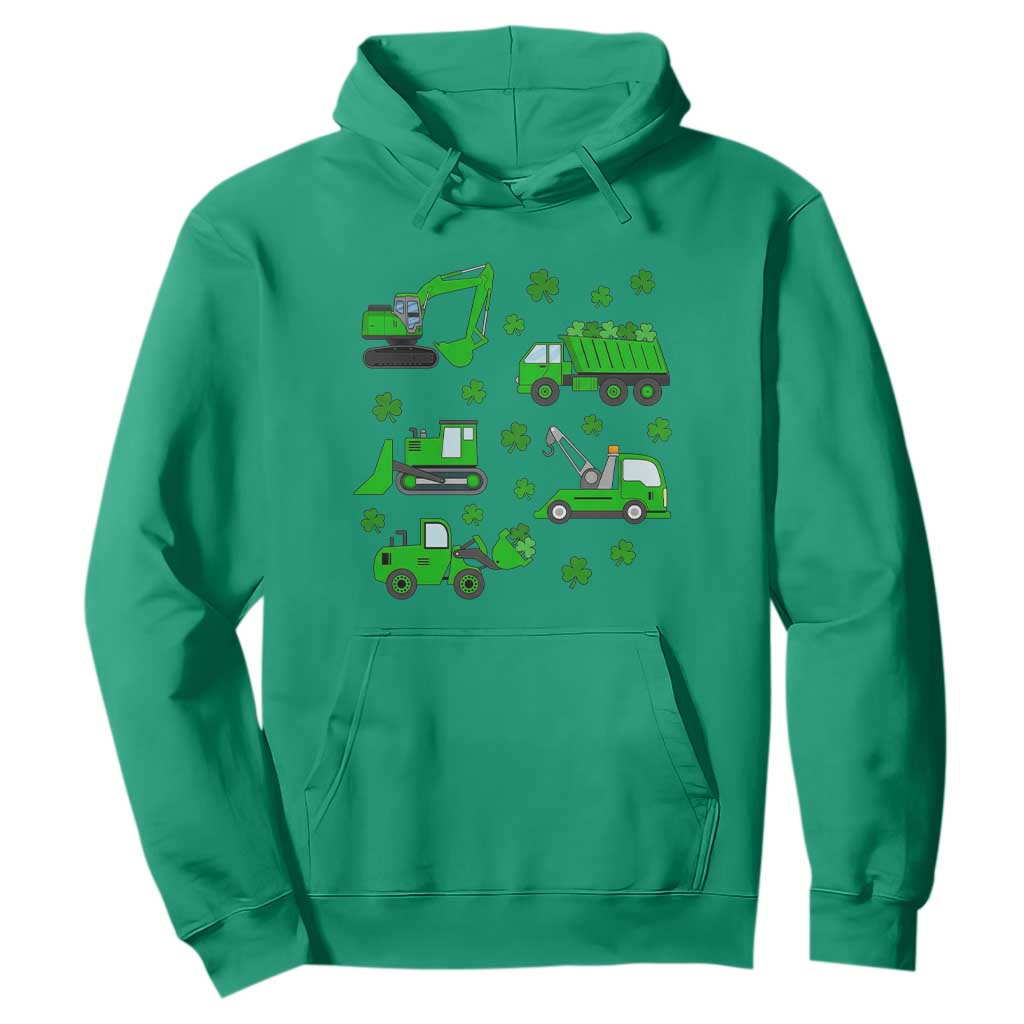 Funny St Patricks Day Construction Trucks Irish Shamrock Hoodie TS11 Irish Green Print Your Wear
