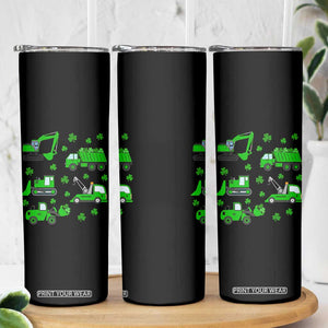 Funny St Patricks Day Construction Trucks Irish Shamrock Skinny Tumbler TS11 Print Your Wear