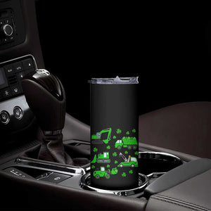 Funny St Patricks Day Construction Trucks Irish Shamrock Skinny Tumbler TS11 Print Your Wear