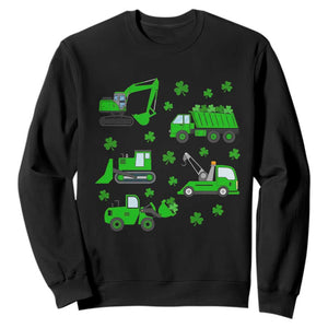 Funny St Patricks Day Construction Trucks Irish Shamrock Sweatshirt TS11 Black Print Your Wear