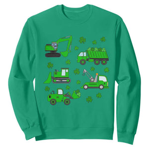 Funny St Patricks Day Construction Trucks Irish Shamrock Sweatshirt TS11 Irish Green Print Your Wear