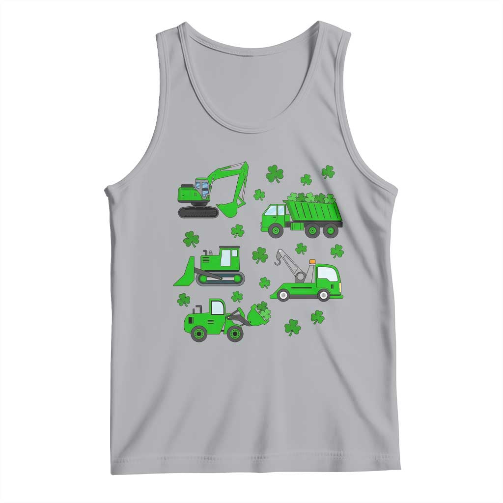 Funny St Patricks Day Construction Trucks Irish Shamrock Tank Top TS11 Athletic Heather Print Your Wear