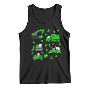 Funny St Patricks Day Construction Trucks Irish Shamrock Tank Top TS11 Black Print Your Wear