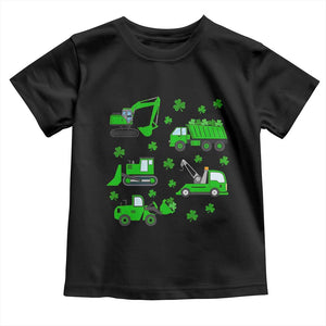 Funny St Patricks Day Construction Trucks Irish Shamrock Toddler T Shirt TS11 Black Print Your Wear