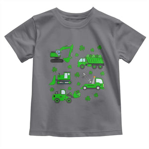 Funny St Patricks Day Construction Trucks Irish Shamrock Toddler T Shirt TS11 Charcoal Print Your Wear