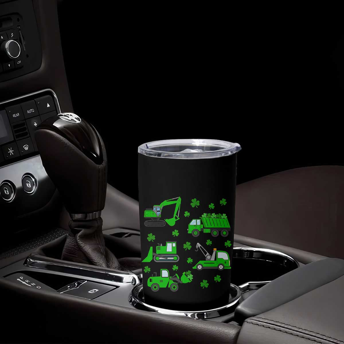 Funny St Patricks Day Construction Trucks Irish Shamrock Tumbler Cup TS11 Print Your Wear