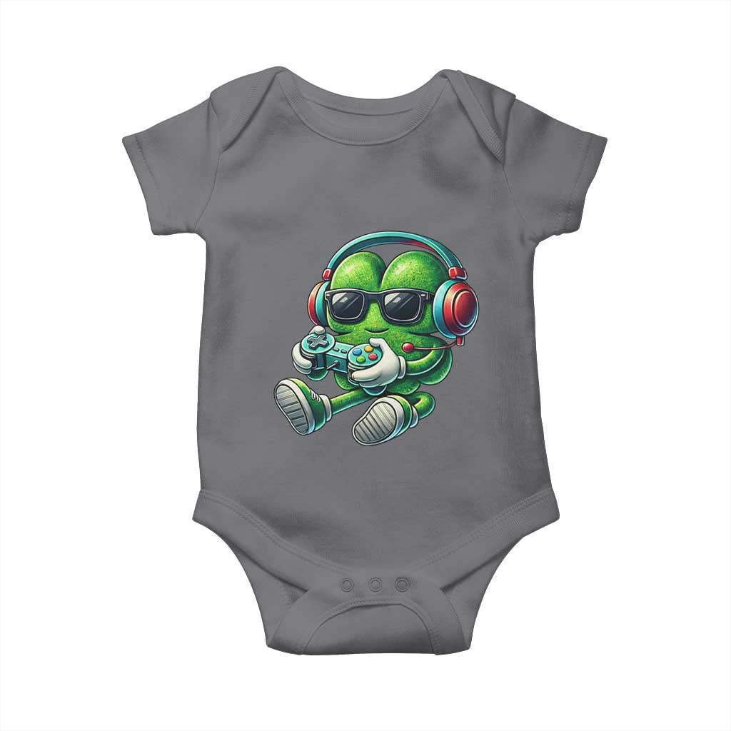 Funny Video Game Shamrock St Patricks Day Gamer Baby Onesie TS11 Charcoal Print Your Wear