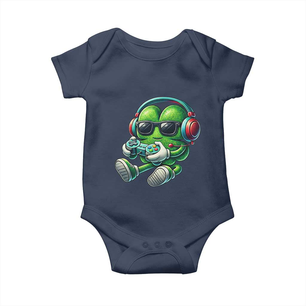 Funny Video Game Shamrock St Patricks Day Gamer Baby Onesie TS11 Navy Print Your Wear