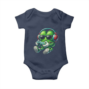 Funny Video Game Shamrock St Patricks Day Gamer Baby Onesie TS11 Navy Print Your Wear