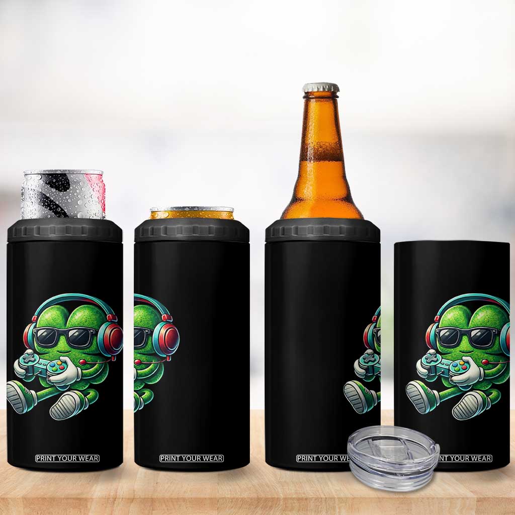 Funny Video Game Shamrock St Patricks Day Gamer 4 in 1 Can Cooler Tumbler TS11 Print Your Wear