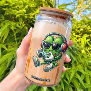 Funny Video Game Shamrock St Patricks Day Gamer Glass Can TS11 Black Print Your Wear