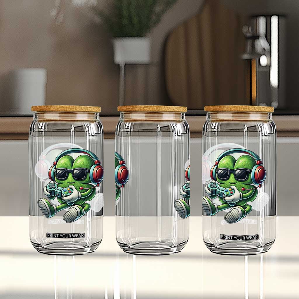 Funny Video Game Shamrock St Patricks Day Gamer Glass Can TS11 Print Your Wear