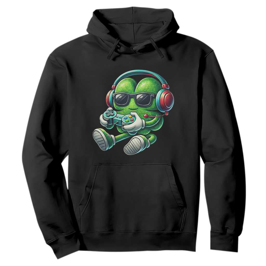 Funny Video Game Shamrock St Patricks Day Gamer Hoodie TS11 Black Print Your Wear