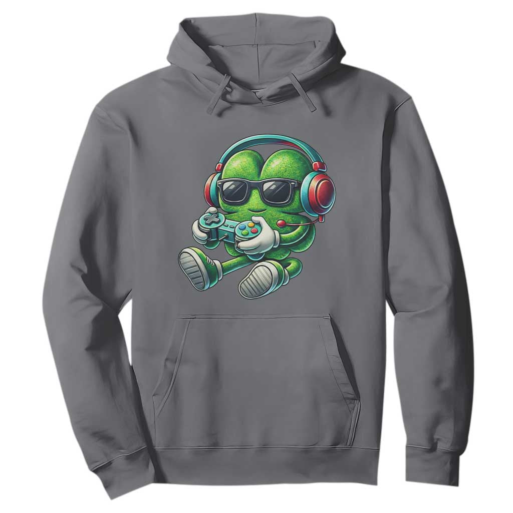 Funny Video Game Shamrock St Patricks Day Gamer Hoodie TS11 Charcoal Print Your Wear