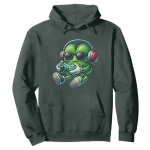 Funny Video Game Shamrock St Patricks Day Gamer Hoodie TS11 Dark Forest Green Print Your Wear